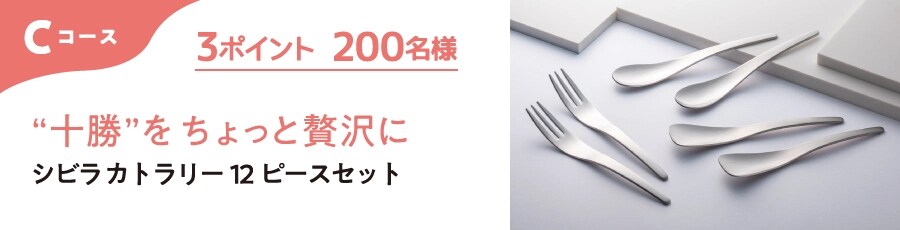 Cコース 3ポイント 200名様 ”十勝”をちょっと贅沢に シビラカトラリー12ピースセット