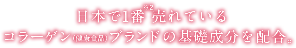 日本で1番 売れているコラーゲン（健康食品）ブランドの基礎成分を配合。