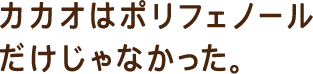 カカオはポリフェノールだけじゃなかった。