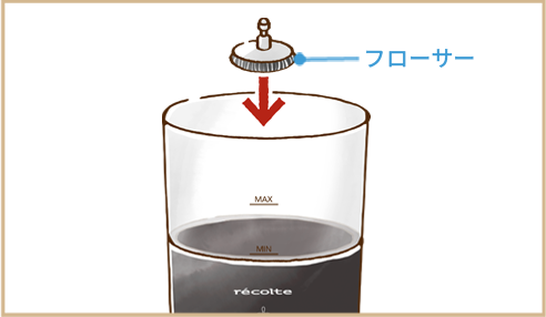 １：フローサーを本体にセット