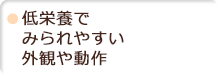 低栄養でみられやすい外観や動作