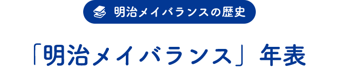 明治メイバランスの歴史「『明治メイバランス』年表」