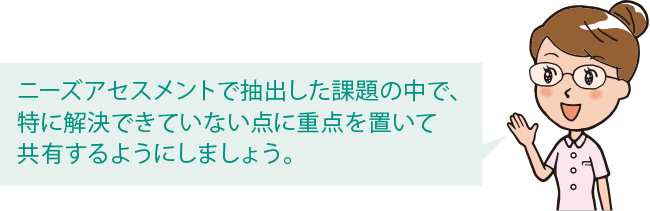 退院前カンファレンスの議題（例）図5