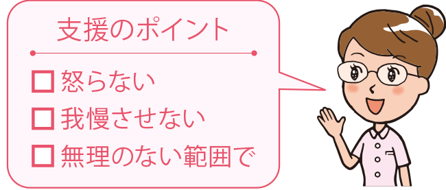 支援のポイント 起こらない 我慢させない 無理のない範囲で 図2
