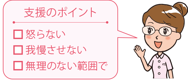 支援のポイント　起こらない　我慢させない　無理のない範囲で　図2