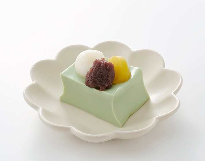 抹茶ゼリー和風トッピング