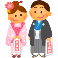 女の子と男の子（七五三）