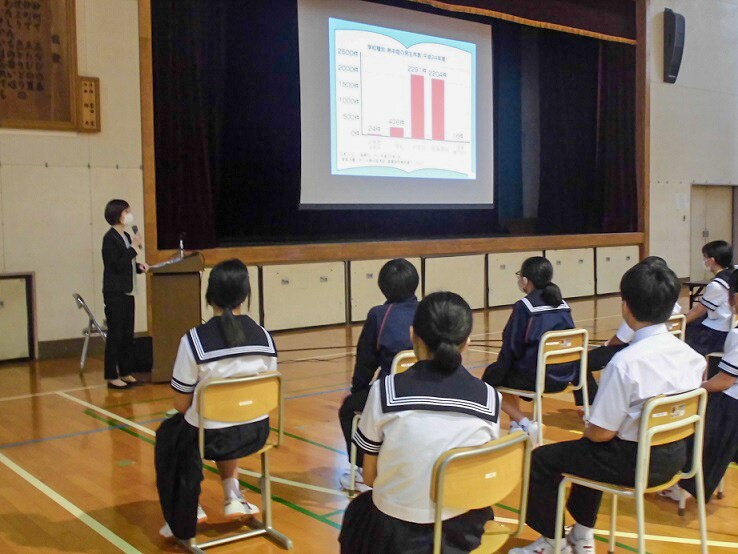 江東区立第四砂町中学校 出前授業 写真1