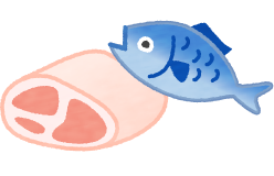 肉や魚