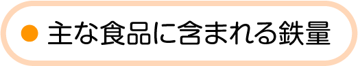 主な食品に含まれる鉄量