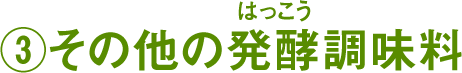 ③その他の発酵調味料