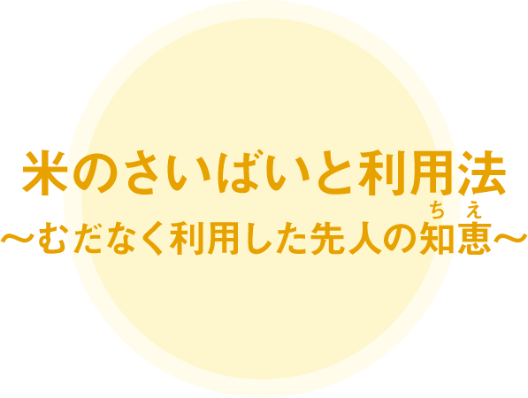 米のさいばいと利用法～むだなく利用した先人の知恵～