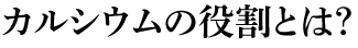 カルシウムの役割とは？