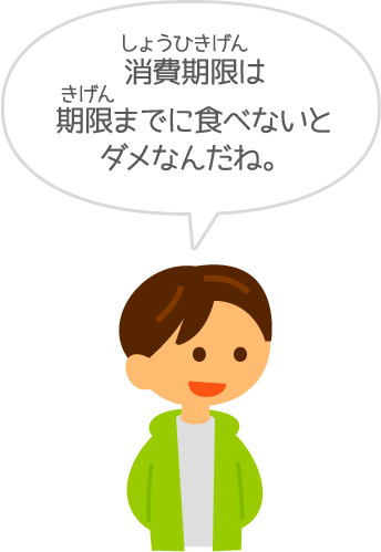 消費期限は期限までに食べないとダメなんだね。