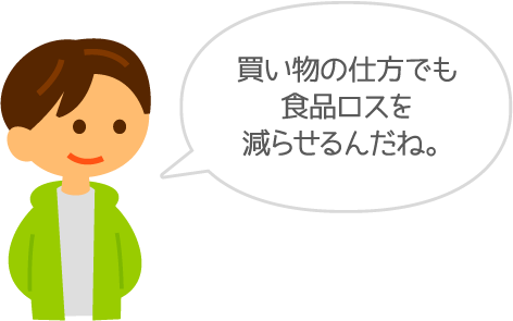 買い物の仕方でも食品ロスを減らせるんだね。