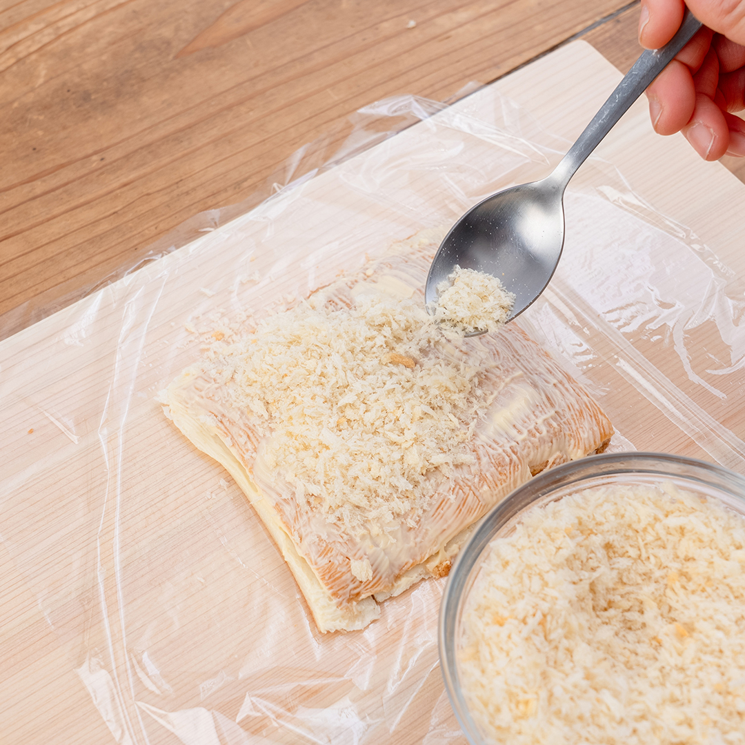 パン耳でハムチーズカツ風 作り方4 画像293