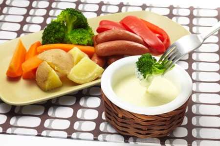 温野菜とホワイトソースディップ