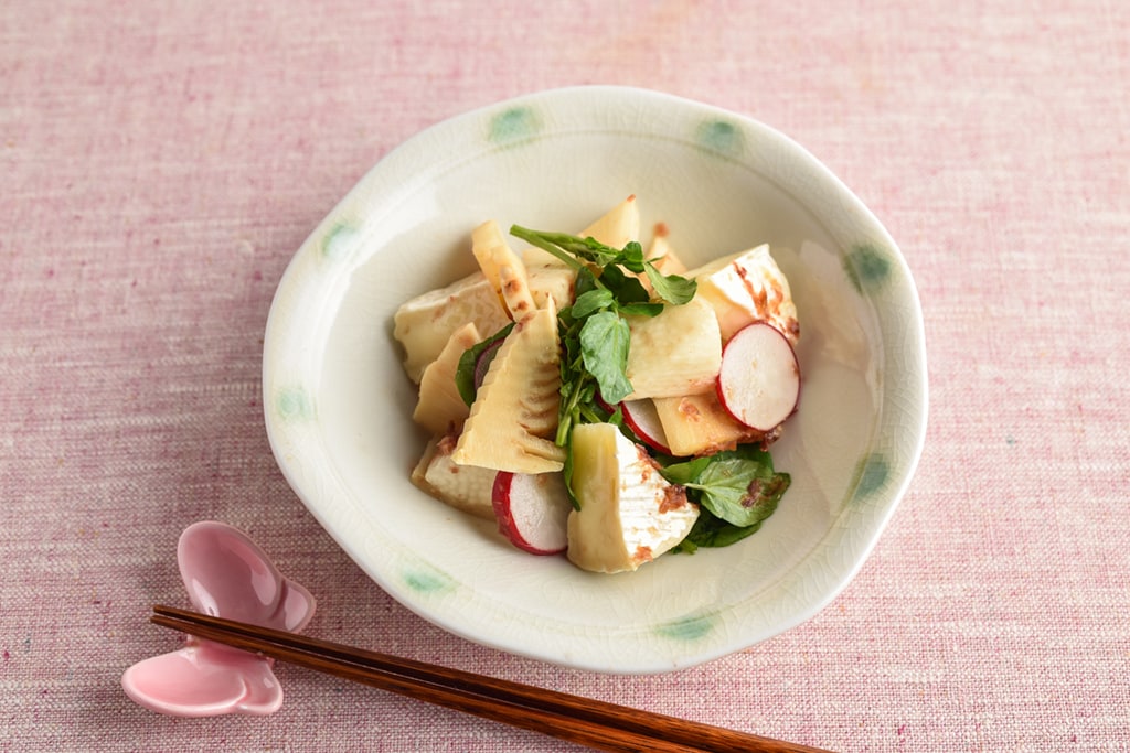 味噌漬けカマンベールと野菜のおかか和え