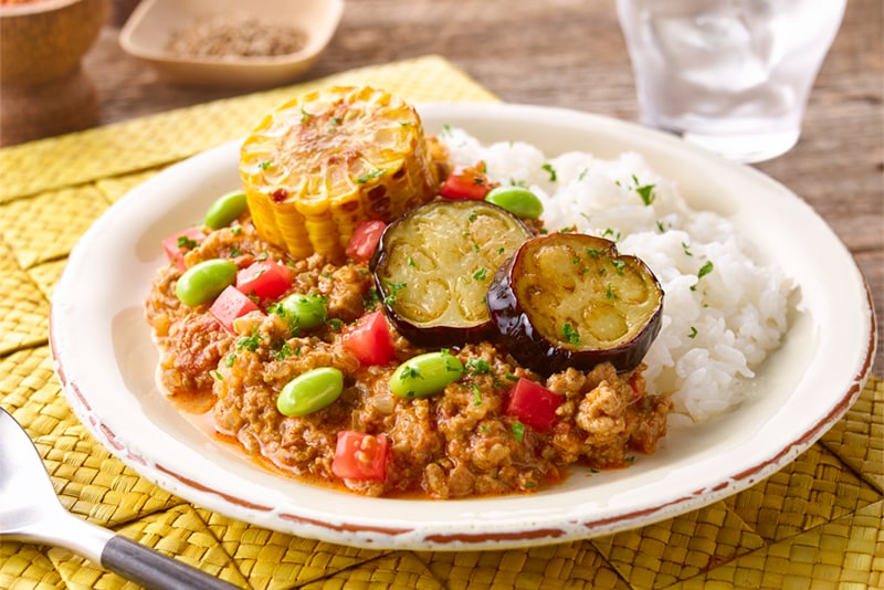 元気な夏野菜のキーマカレー