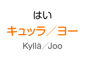 はい：キュッラ／ヨー