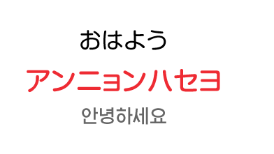 おはよう：アンニョンハセヨ