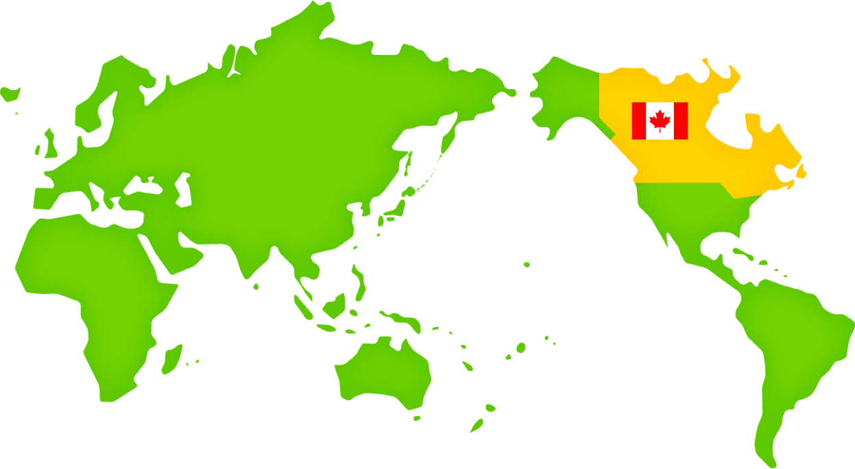 カナダ 世界地図