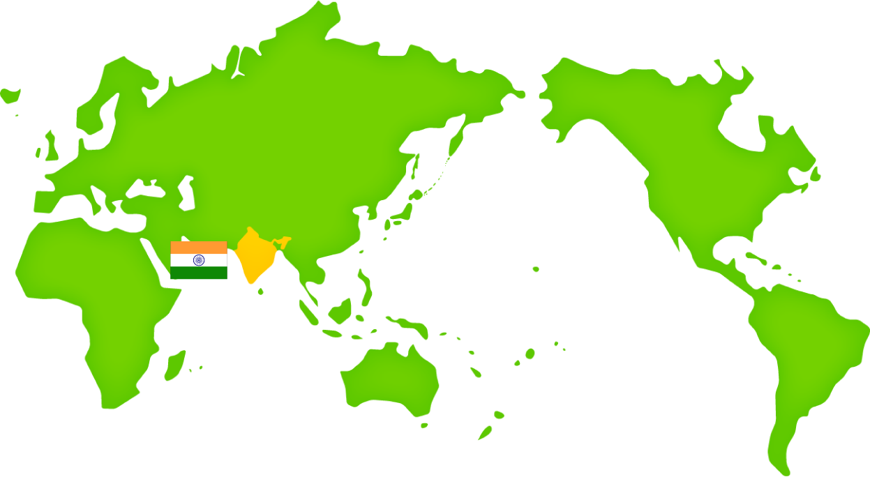 インド共和国 世界地図