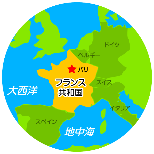 フランス共和国 拡大地図