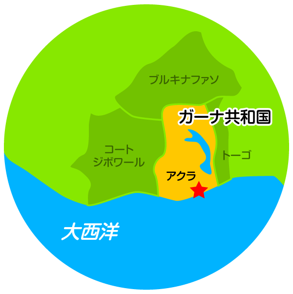 ガーナ共和国 拡大地図