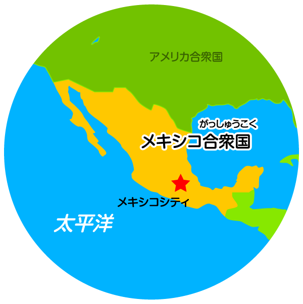 メキシコ合衆国 拡大地図