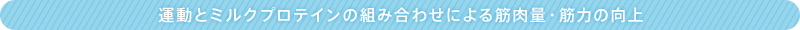 運動とミルクプロテインの組み合わせによる筋肉量・筋力の向上