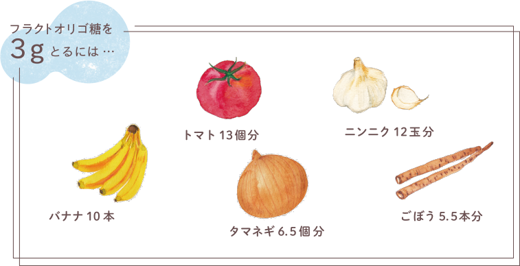 フラクトオリゴ糖を3gとるには…