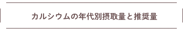 カルシウムの年代別摂取量と推奨量