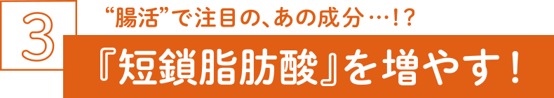 短鎖脂肪酸を増やす！