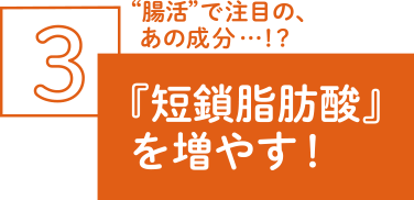 短鎖脂肪酸を増やす！