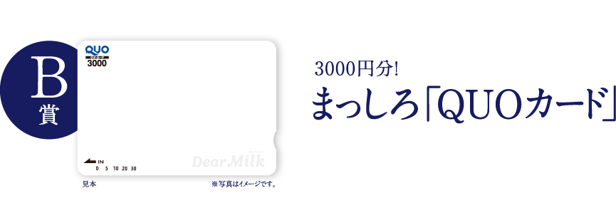 B賞 3000円分！ まっしろ「QUOカード」
