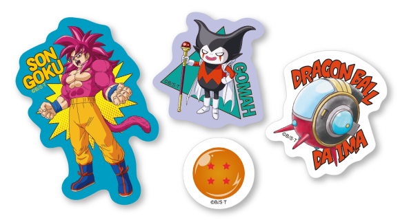 写真：「孫悟空(超サイヤ人4)×ゴマー」セットのシール4枚