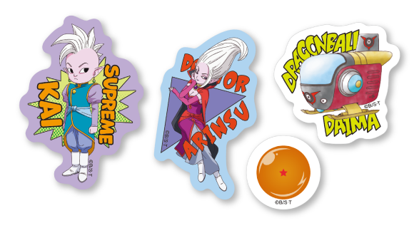 写真：「界王神(ミニ)×ドクター・アリンス」セットのシール4枚