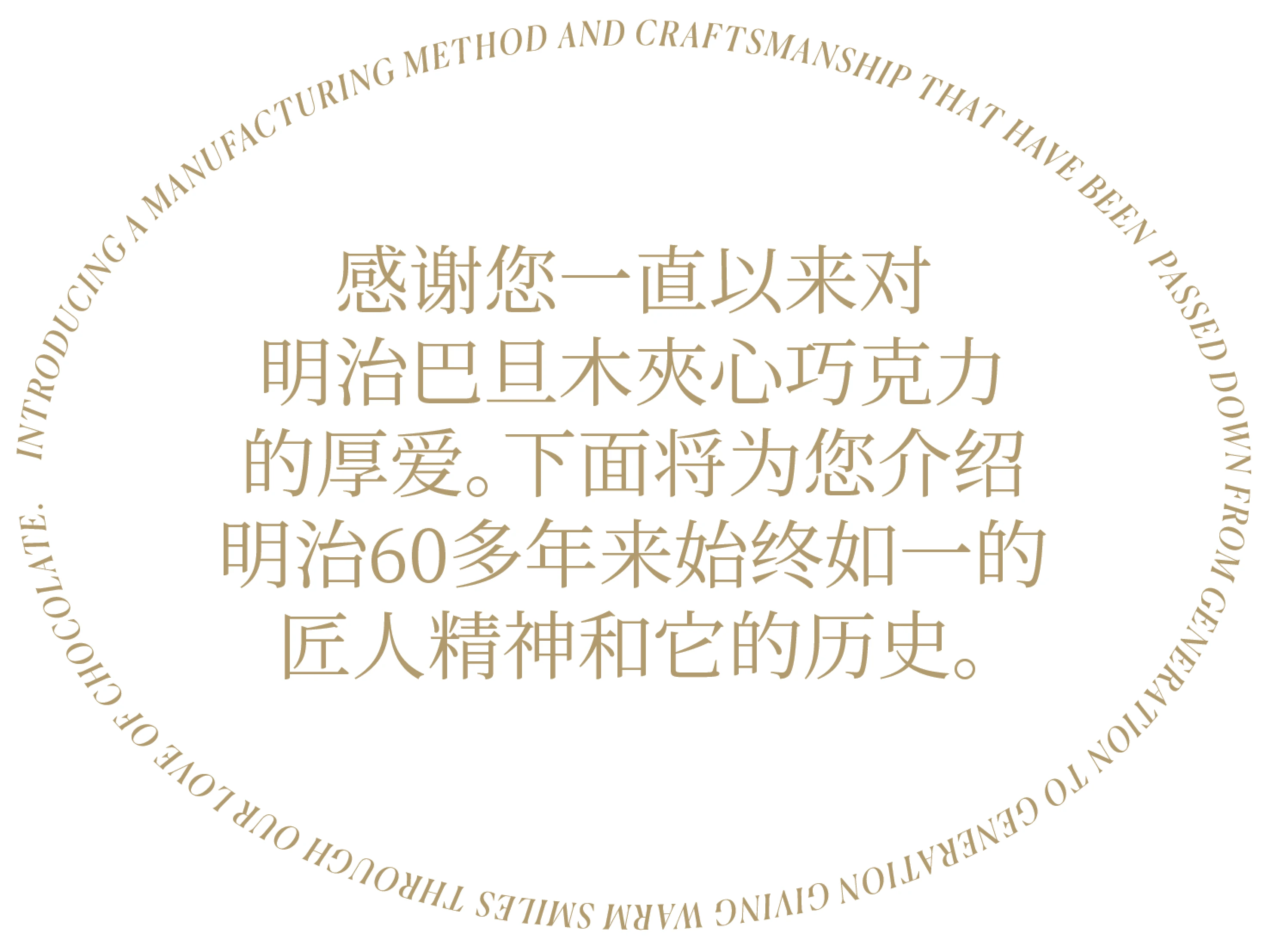 感谢您一直以来对明治巴旦木夾心巧克力的厚爱。下面将为您介绍明治60多年来始终如一的匠人精神和它的历史。