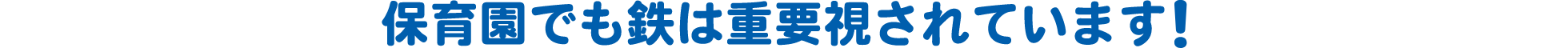 保育園でも鉄は重要視されています！