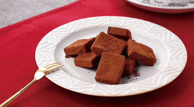 生チョコトリュフ風アレンジの盛り付けイメージ