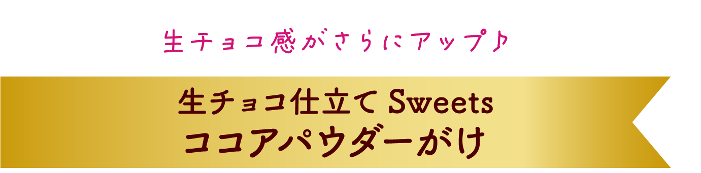 生チョコ感がさらにアップ♪ 生チョコ仕立て Sweets ココアパウダーがけ