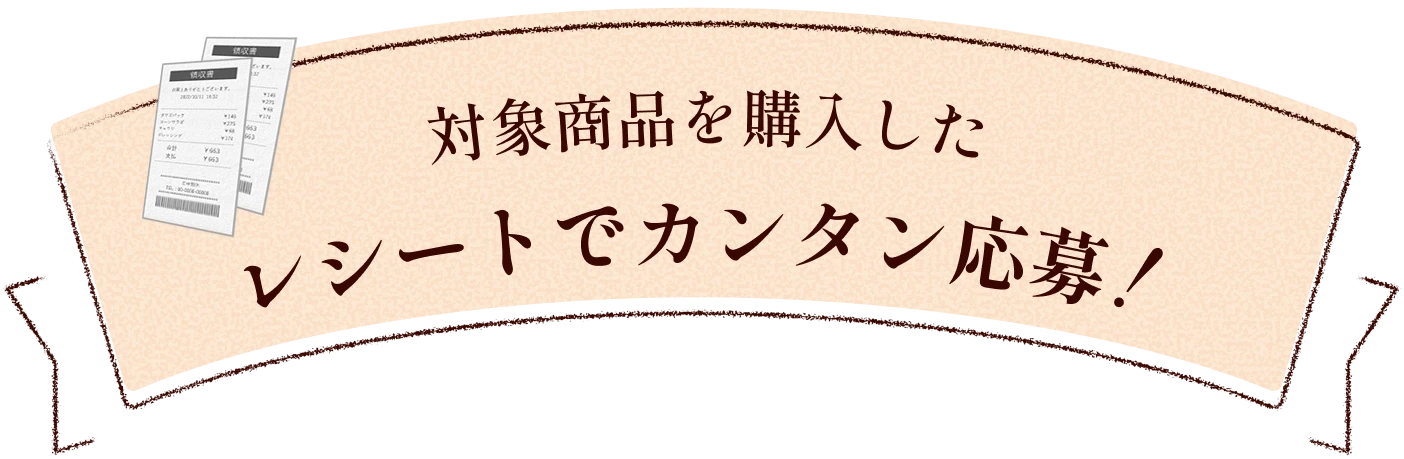 対象商品を購入したレシートでカンタン応募!