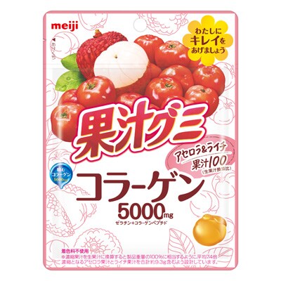 写真:果汁グミコラーゲンアセロラ&ライチ 68g