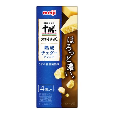 写真:明治北海道十勝スマートチーズ熟成チェダーブレンド4個入り 45g