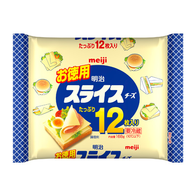 写真:明治お徳用スライスチーズ12枚入り 168g