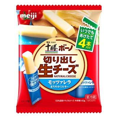 写真:明治北海道十勝ボーノ切り出し生チーズ モッツァレラ4本入り 40g