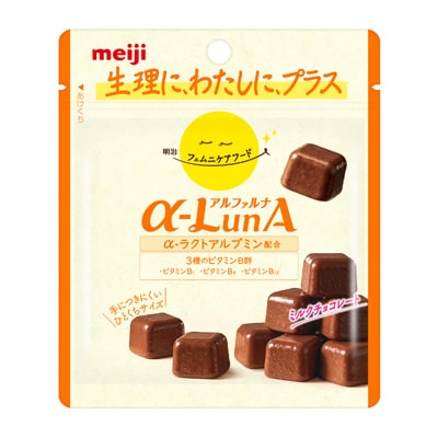 写真:明治フェムニケアフードα-LunAミルクチョコレート 42g