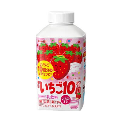 写真:明治いちご10国(テンゴク) 430ml