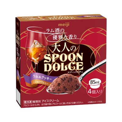 写真:明治 大人のSPOON DOLCE(スプーンドルチェ) ラム&クッキー ~ショコラ仕立て~ 85ml × 4個